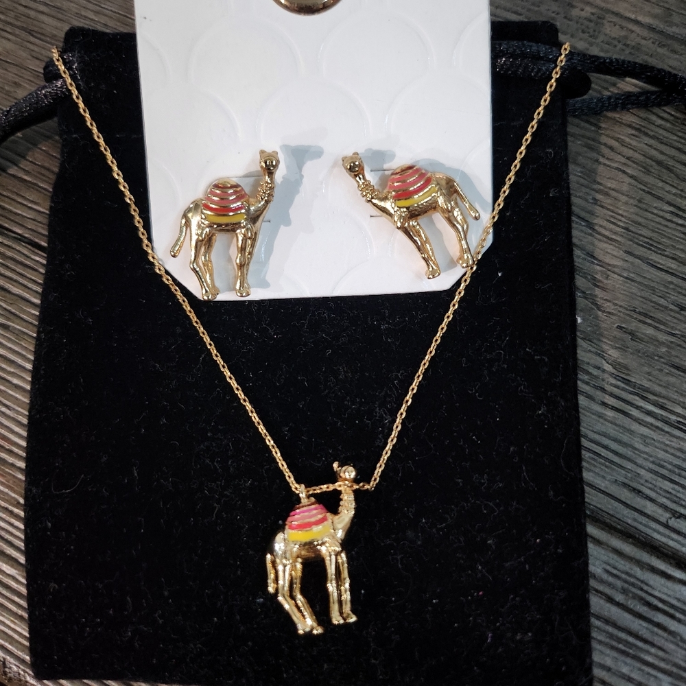 Kate Spade Camel Stud Earrings with Necklace - Picture 14 of 16